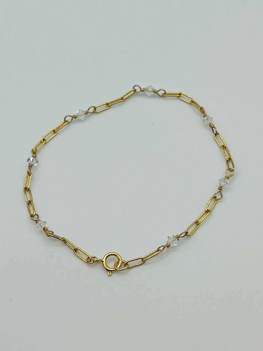 Crystal Paperclip Chain Bracelet | 14 Karat Gold Filled & 925 Sterling Silver