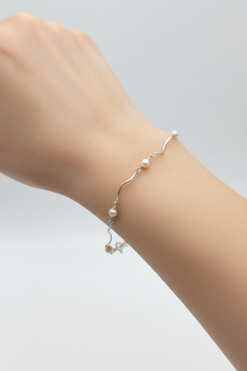 Pearl Wave Chain Bracelet – additional photo