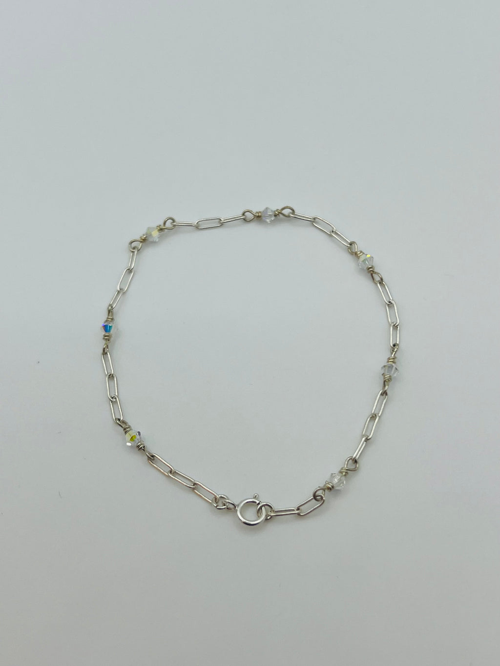 Crystal Paperclip Chain Bracelet | 14 Karat Gold Filled & 925 Sterling Silver