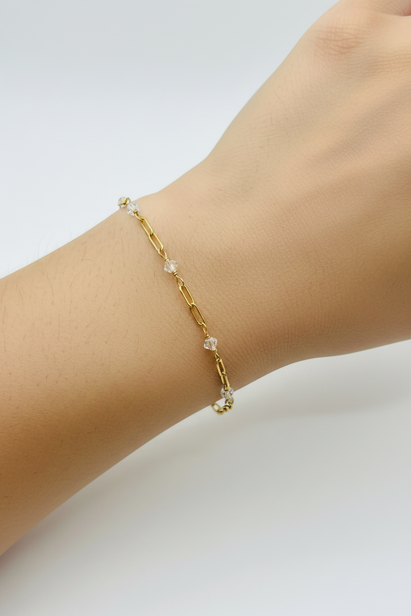 Crystal Paperclip Chain Bracelet – additional photo