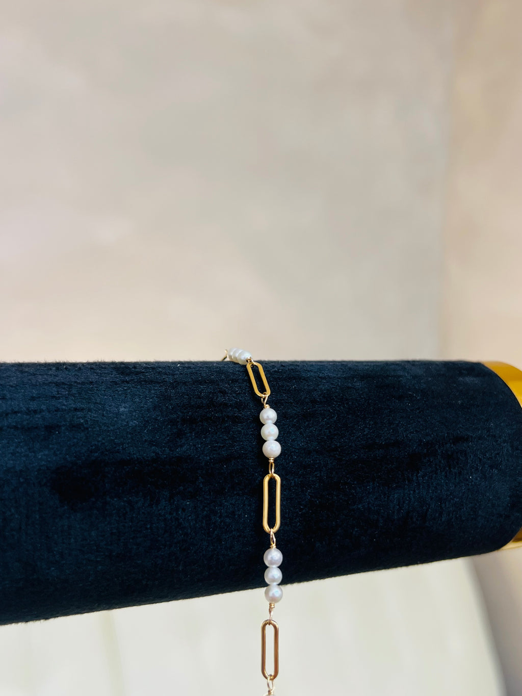 Freshwater Pearl Paperclip Chain Bracelet