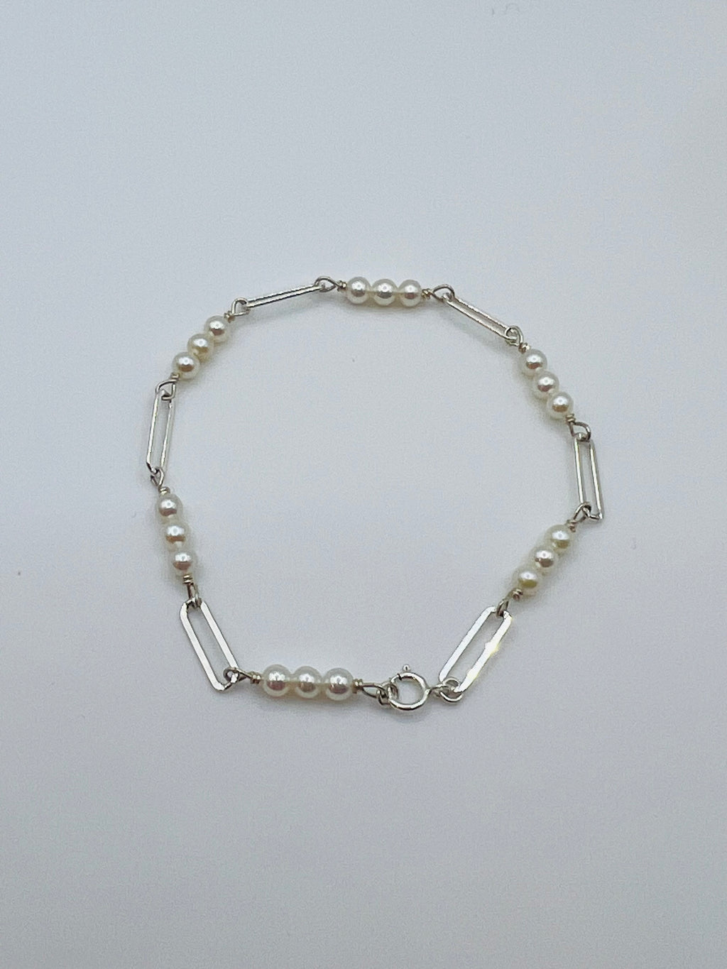 Freshwater Pearl Paperclip Chain Bracelet