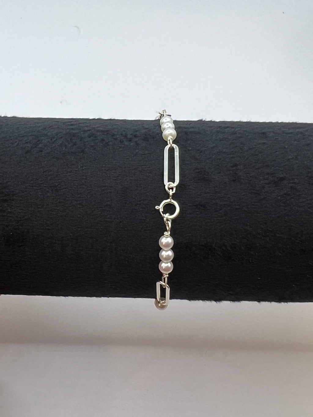 Freshwater Pearl Paperclip Chain Bracelet